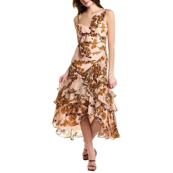 Badgley Mischka Womens Tiered Cocktail Dress, wedding, night out, prom - Picture 1 of 6